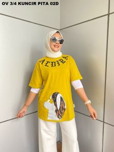 kaos terbaru atasan wanita lengan pendek 3/4 / kaos baju wanita lengan pendek / kaos oblong lengan pendek 3/4 terlaris