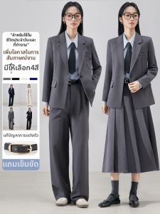 YIMUZI | Gray Professional Stylish Plus Size Womens Suit Set