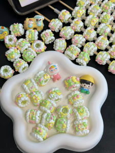 Overweight Oil Hand-Painted Beads Heavy-Duty Adorable Macaron Colored Mobile Phone Chain Accessories DIY Materials Acrylic Jewels