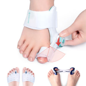 กายอุปกรณ์นิ้วเท้าปรับได้ 1 PC + 5 หลุมนิ้วเท้าแยก 1 คู่ เครื่องมือดูแลเท้า สำหรับบรรเทาอาการปวด