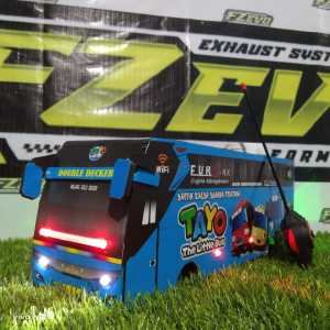 Miniatur bus remot  control  baterai CAS telolet basuri