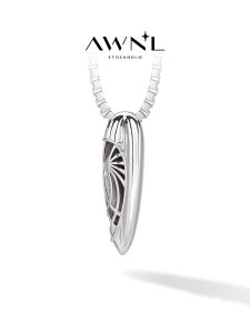 Silver Obsidian S925 Sterling Silver Nordic Modern Necklace