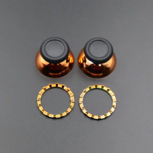 1Set Electroplating Analog Joystick Thumb Stick Grip Cap Replacement Parts for PS5 Controller Thumbstick Replacement With Rings