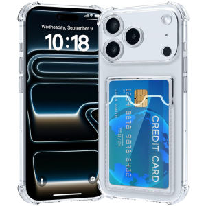 Clear Wallet Card Pocket Holder Case for IPhone Air 17 16 15 13 12 11 Pro Max 14 Plus 17Pro I17 Soft TPU Shockproof Phone Cover