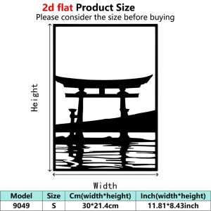 CIFbuy | CIFBUY Metal Wall Art Minimalist Japanese Torii Iron Craft Sculpture Indoor Outdoor Home Living Room Bedroom Decor Plaque
