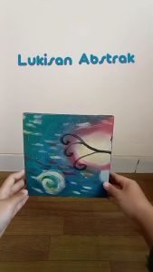 Lukisan Abstrak Dekoratif Pohon Warna LM076