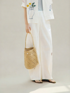 INMAN | Relaxed Fit Loose Printed Wide Leg Pants with Elastic Waist