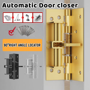 Automatic Door Closer Spring Hinges with 8 Screws Multifunctional Door Closing Hinge
