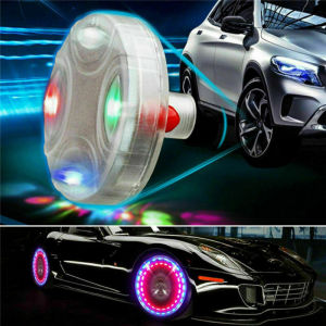 Angelila 2 pcs Wheel Decoration Flashing Lights Waterproof Colorful for Car and Motorcycle Tire Lights RGB Solar Led Valve Cap Lights