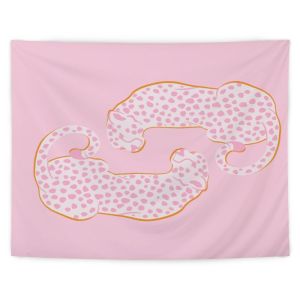 VIKAMA Hồng Da Báo In Hình Thảm Treo Tường Trang Trí Nhà Cho Phòng Ngủ Ký Túc Xá Phòng Khách Vải Polyester Với Thiết Kế Dobby