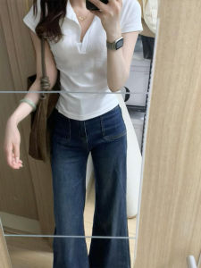 XIANGBAIWEI | Slimming Waist Short Casual White Polo T-Shirt
