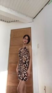 ClothingHub Tiger Look Halter tally neck Dress Women Bodycon clothing dress with animals print Style Small to Larged fit halter dress tie