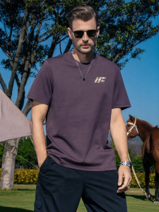 Enjeolon | Letter Print Soft Stretch Cotton T-Shirt