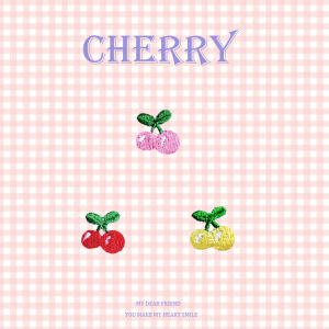 Cute Cherry Embroidery Fabric Patches Self-Adhesive Decorative DIY Dragon Switch Shell Handmade Account iPad Case Cover