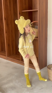Linanxi.25-Bộ Đồ Dài Tay Lót Nhung Dày Ấm Đồ Ngủ Lót Lông Ấm Hoạ Tiết Dễ Thương Cho Bé Trai Bé Gái Thu Đông 2025