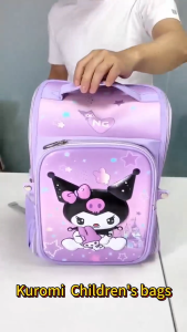2025 New Kuromi Backpack Large Capacity Childrens Backpack Cervical Protection Waterproof Backpack