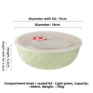 Microwave-Safe Compartmentalized Ceramic Bowl