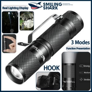 Smiling Shark SD5226 Flashlight Portable Small Torch Light Rechargeable Waterproof Flash Light for  Camping Hiking Outdoors