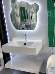 NEW Bàn Đá Lavabo sứ liền khối 2 Tầng Tràn Viền Vô Cực Chống Xước Nhà Tắm Mẫu Mới Nhất Hot Nhất Hiện Nay - Hàng Nhập Khẩu Cao Cấp Bảo Hành 10 Năm