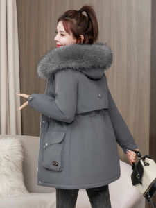 Removable Liner Parka Woman Cotton Dress Mid Length Long Length Winter Outwear Thickened Korean Style Loose Cotton-Padded Clothes Wool Collar Cotton-Padded Jacket