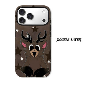 BILIBILI | Cute Deer Star Wallpaper Phone Case for iPhone 18 17 16 15 14 13 12 11 Air Pro Max Plus Double-layer Cover