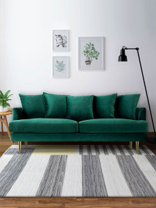 Nordic Double Sofa Small Apartment Three-Person Combination Minimalist Modern Living Room Fabric Craft Sofa Accessible Luxury Velvet Internet Celebrity