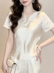 DAIXIANGFEIZI | Slim Fit Satin Short Sleeve T-Shirt