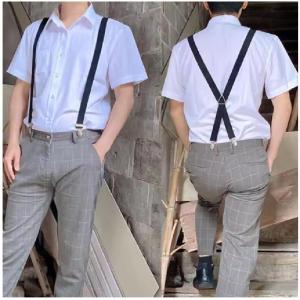 35/25/20mm Wide Men Suspenders High Elastic Adjustable 4 Strong Clips Suspender Heavy Duty X Back Trousers Braces