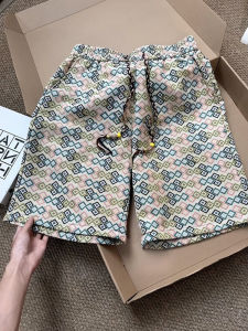 Quần Short Dệt Kim Họa Tiết Lục Giác Phong Cách Trung Hoa Mới Cho Nam Mùa Hè Mỏng Quần Dài Năm Điểm Quần Đi Biển Quần Lót Họa Tiết Hoa