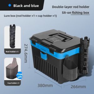 HISTAR | Fishing Tackle Box With Rod Holder Seat Thickened Large Capacity Multi-functional Fishing Box