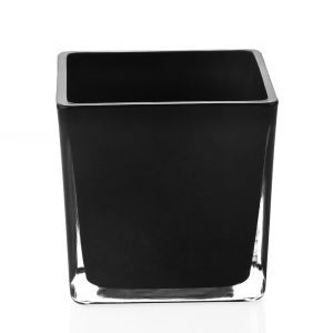 Transparent Square Black White Glass Flower Vase Decorative Wedding Celebration Home Hydroponic Flower Pot Desktop Decoration