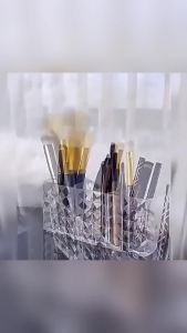 Nexlent Makeup Brush Storage Bucket Transparent Acrylic Brush Box Pencil Holder Table Organizer