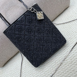 Stylish Mini Tote Bag Classic pattern full drill design Small square bag Adjustable chain crossbody strap top handle tote bag