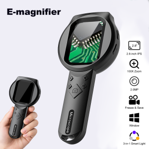 LED Digital Microscope Magnifying Glass Video 100X Magnification 2.8 IPS Screen With Camera 2.0MP FOR Electronic Repair