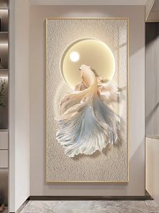 Lucky koi fish canvas art painting Implies good luck and fortune painting art wall Wall decoration in the living room corridor