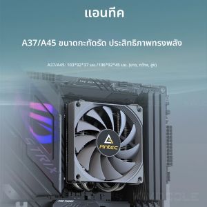ตัวทำความเย็นซีพียูแบบกดลง A37 4ท่อความร้อนหม้อน้ำระบายความร้อน90มม. พัดลม PWM LGA1700 4Pin สำหรับเคสขนาดเล็ก ITX