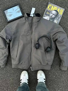 Cleanfit American Style Coach Jacket Mens Spring Autumn Short Length Stand Collar Baseball Shirt Motorcycle Pilot Outerwear