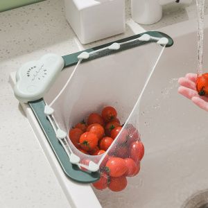 Garbage Kitchen Sink For Mesh Bag ABS Foldable Cloud Bracket Strainer Multifunction Triangle Filter Leftovers Food Collector