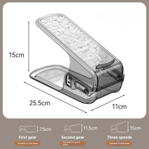 6PCS Adjustable Shoe Organizer Double-layer Footwear Support Slot Space Saving Cabinet Closet Stand Shoes Storage Rack Box H