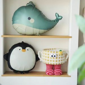Cartoon Matte Balloon Whale Dinosaur Penguin Foil Balloons Happy Birthday Party Decorations Kids Girl Boy Baby Shower Toys Supplies