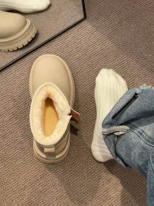 Misscat Original Fur Snow Boots Women 2024 Winter Fleece-lined Thickened All-Matching Slip-on Casual Cotton-padded Shoes