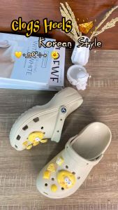 Derta Sandal Baim Wanita Fuji Sepatu Jelly Wedges Womens Classic Platform Clog Kodok Size 36/41