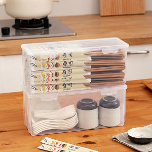 Portable Transparent Plastic Japanese Style Kitchen Storage Box