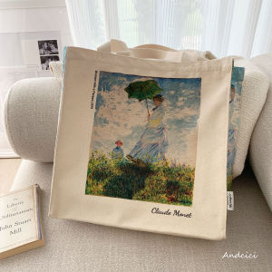ANDCICI | Monets Oil Painting Design Canvas Bag Large