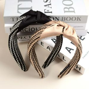 Satin Knotted Headband Korean Fashion Knitted Wide Hair Band Hair Accessories for Women’s