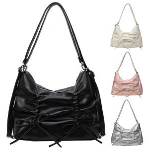 LovSpor❤กระเป๋าไหล่หรูหราของผู้หญิงกระเป๋าหนังแฟชั่น crossbody ถุงสายรัดปรับสีทึบกระเป๋าเป้สะพายหลังกระเป๋าผู้หญิงกลางแจ้ง