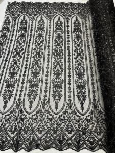Bahan kain tille payet spenggel/tille bordir spenggel