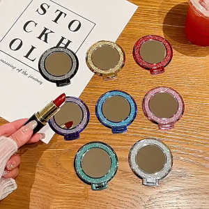 CrashStar Mirror Glitter Magnetic Folding Phone Stand Universal Bracket Portable Back Sticker Holder Sesuai Untuk iPhone Samsung Xiaomi Redmi Vivo OPPO Infinix Semua Model Handphone Phone Case Cover