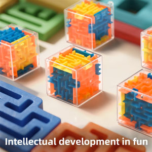 1-3PCS 3D Maze Magic Cube Six-sided Transparent Puzzle Speed Cube Rolling Ball Children Educational Stress Reliever Toys Gifts