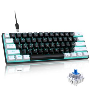 HXSJ | Bàn Phím Chơi Game Mini 60% RGB Có Đèn Nền Thiết Kế Công Thái Học Nhỏ Gọn Cảm Giác Cơ Học Có Dây Dùng Cho Văn Phòng Và Chơi Game Trên Máy Tính Để Bàn